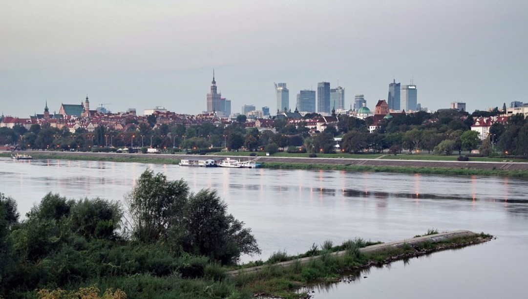 View on the City of Warsaw from the right bank